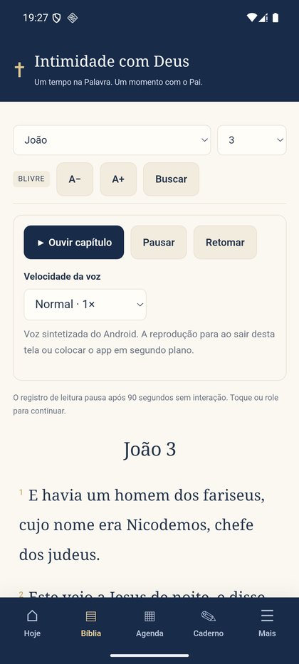 Leia a Bíblia e ouça com a voz do Android