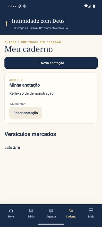Guarde anotações e versículos marcados